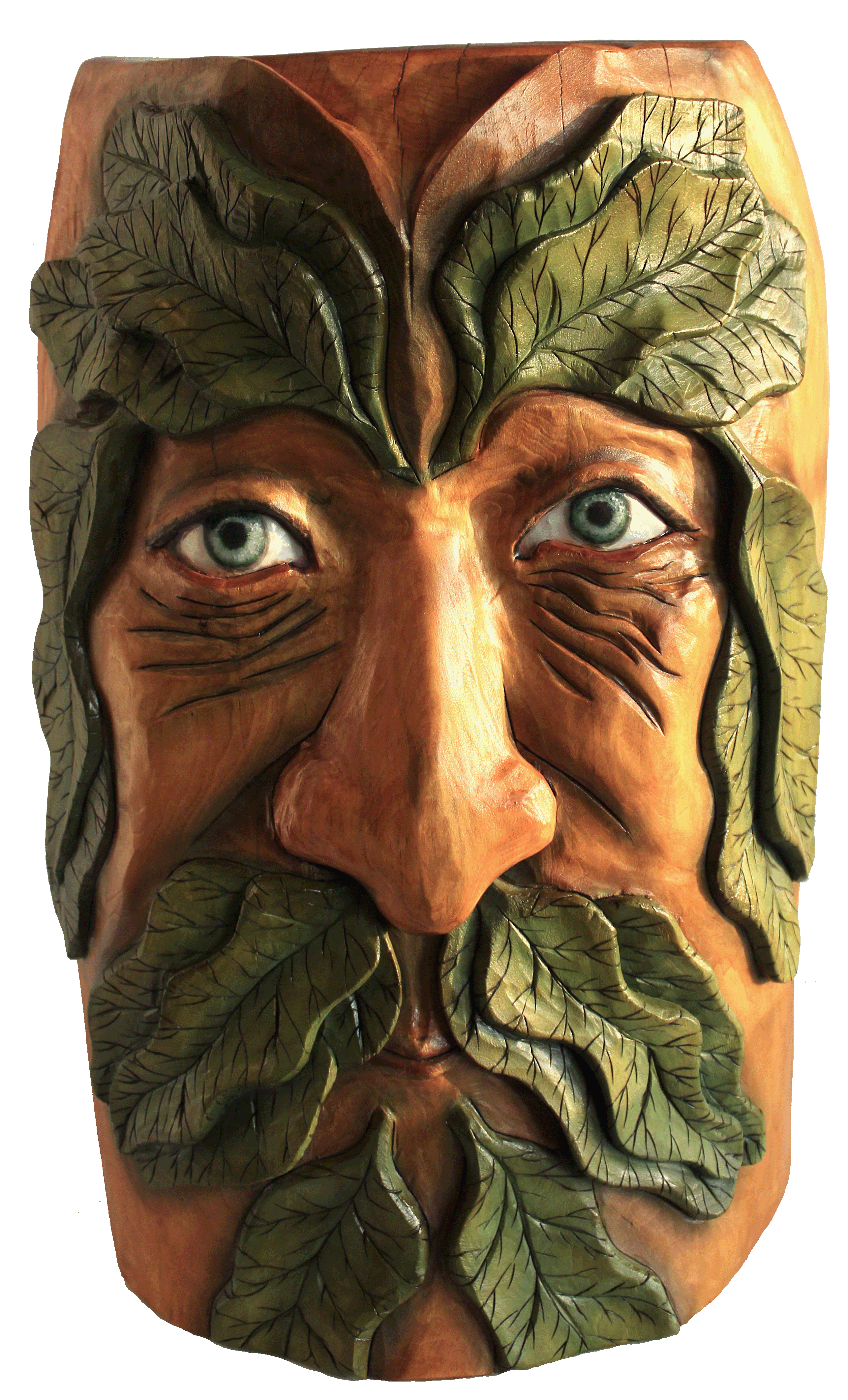 Greenman Sculpture, woodcarving art, homedecore art